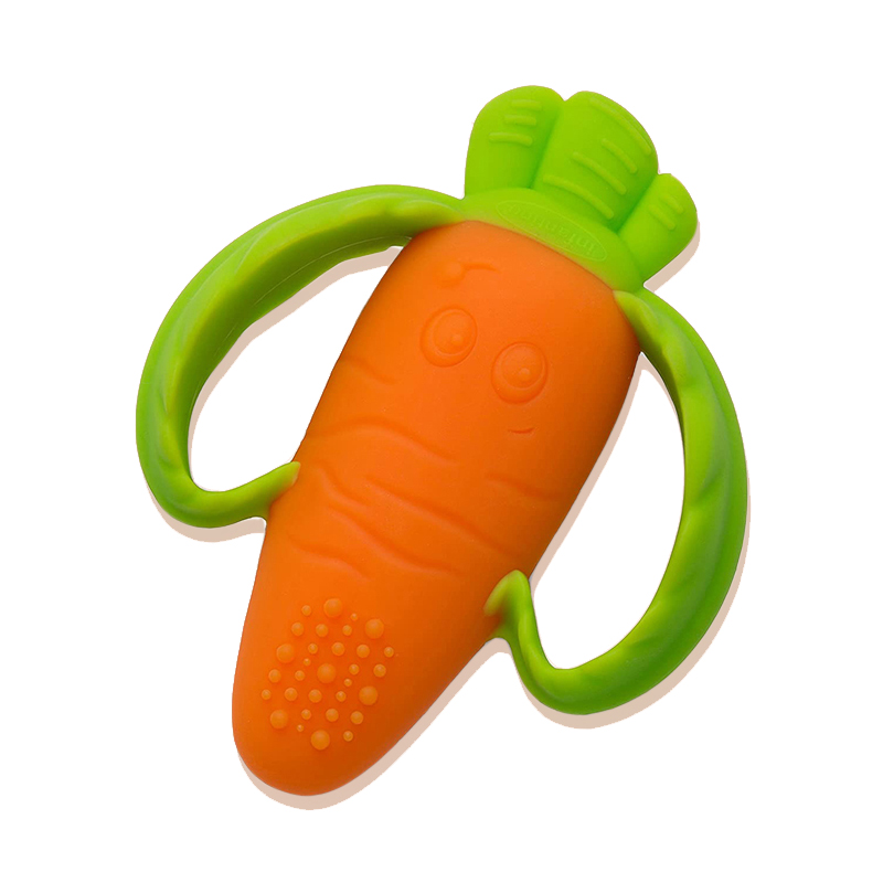 Amazon Food Grade Silicone Carrot Shape Baby Infant Teether